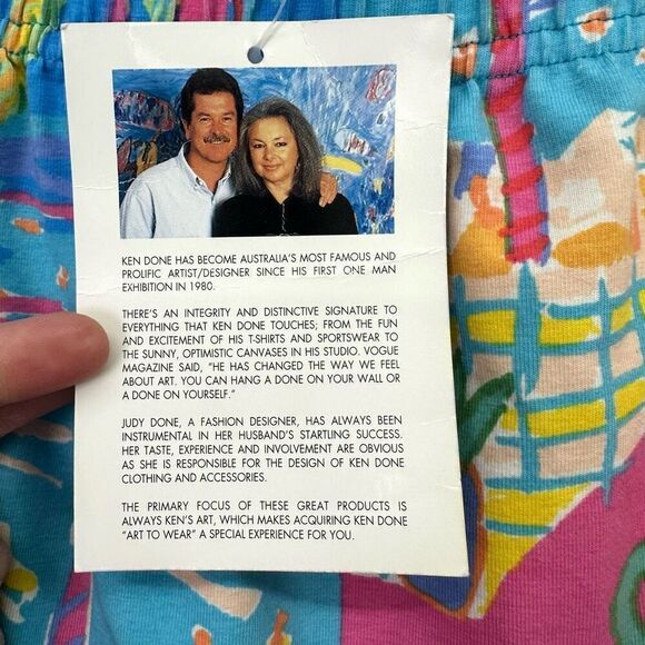 Ken Done Women’s Vintage 90s Pop Art “Sunday" 1982 Artwork Van Gogh Elastic Wais - Picture 4 of 9